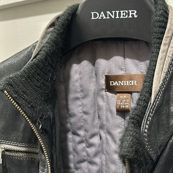 Leather thinsulate lined leather jacket black distressed leather - Picture 9 of 11